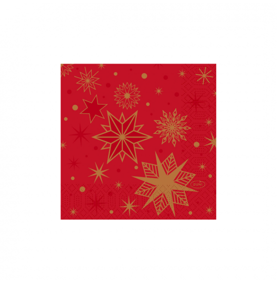 NAPKINS 3-PLY 24X24CM STARGAZING RED